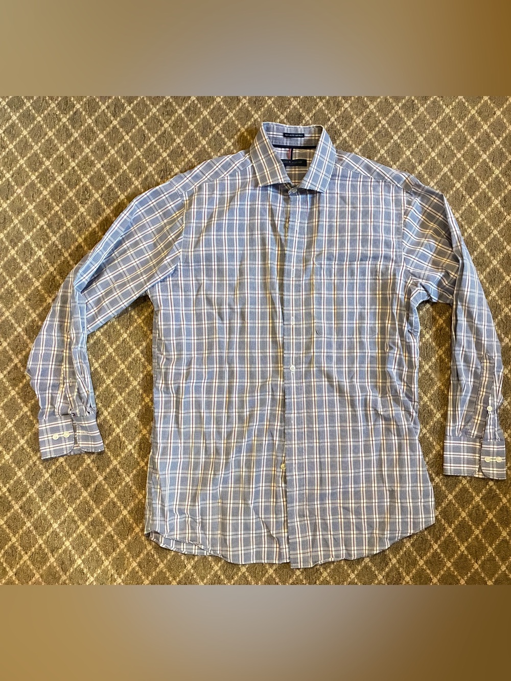 Men's Tommy Hilfiger Light Blue Plaid Button-Up Shirt